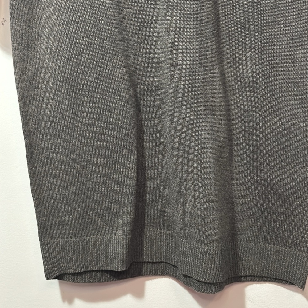 Ronni Nicole Sweater Dress, Faux Wrap Style, Buckle Detail, Gray, in Size M NWT - Picture 4 of 16